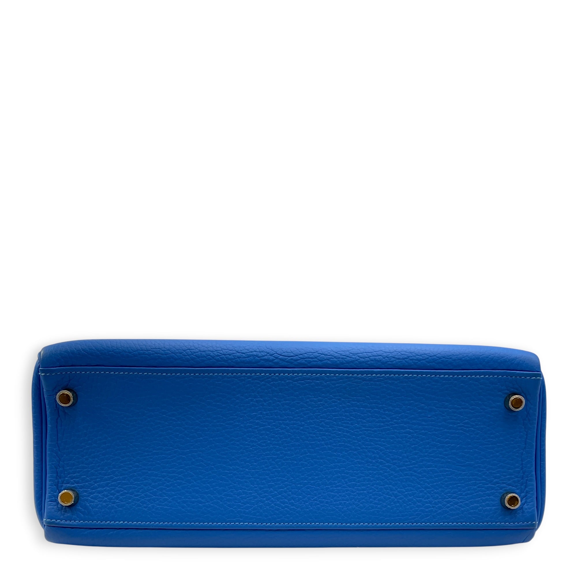 Kelly 32 Blue Hydra in Clemence Gold hardware