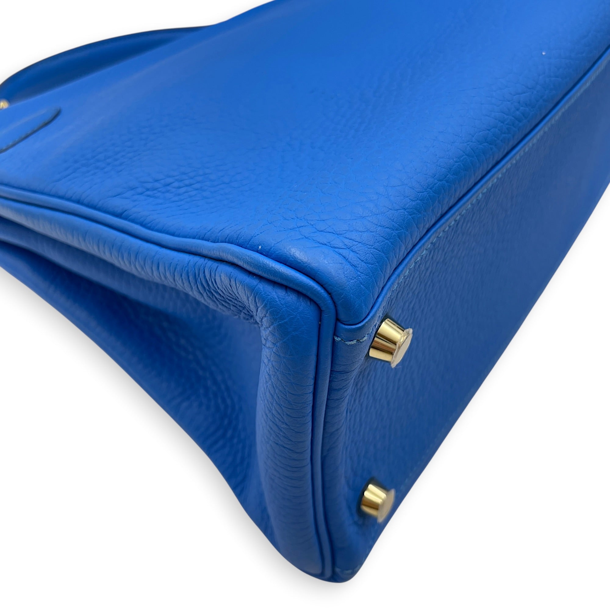 Kelly 32 Blue Hydra in Clemence Gold hardware