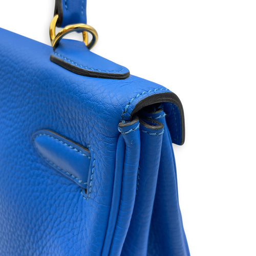 Kelly 32 Blue Hydra in Clemence Gold hardware