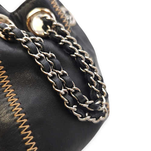 Sac Cordon Mini Black Pouch in Lambskin Palladium hardware CL2602-19581 14