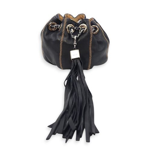 Sac Cordon Mini Black Pouch in Lambskin Palladium hardware CL2602-19581 8