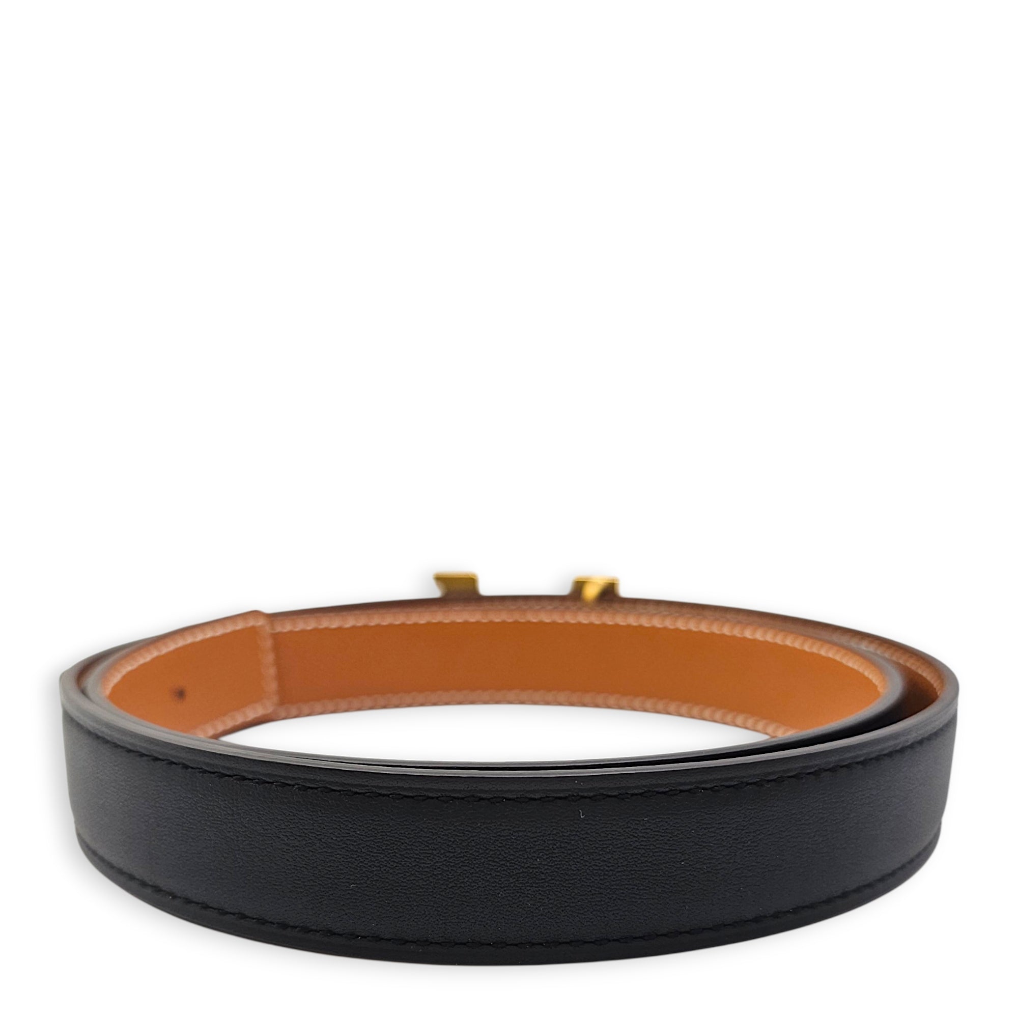 H Belt Kit 24mm x 75cm Gold/Black Belt in Epsom/Swift Gold hardware CL2602-19592 2