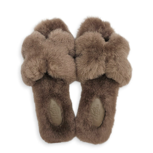 Oran 36 Etoupe Sandals in Shearling CL2602-19594 1