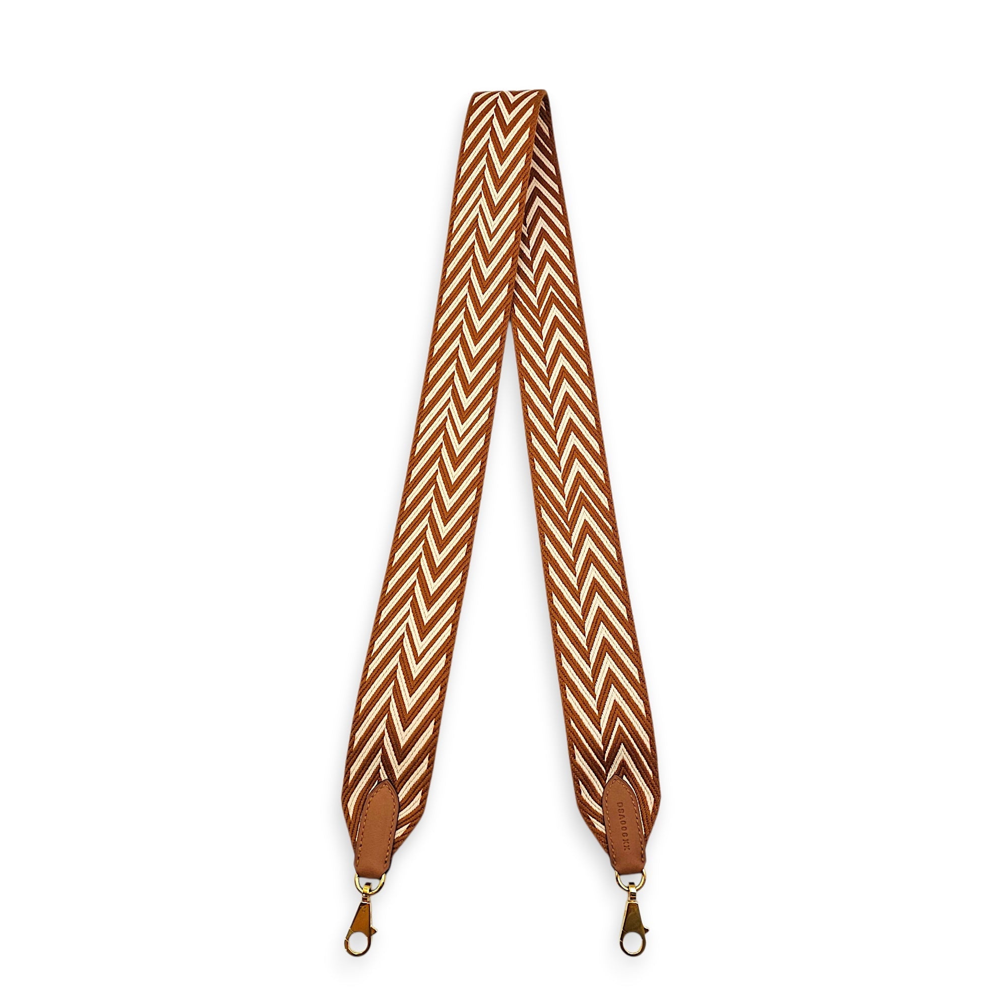 Zigzag Sangle Cavale 105cm x 50mm Gold Strap in Swift Gold hardware CL2602-19602 2