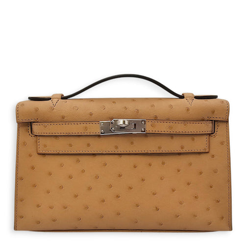 Kelly pochette Chai in Ostrich Palladium hardware CL2602-19604 1