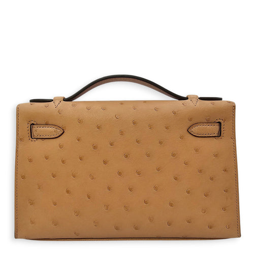 Kelly pochette Chai in Ostrich Palladium hardware CL2602-19604 2