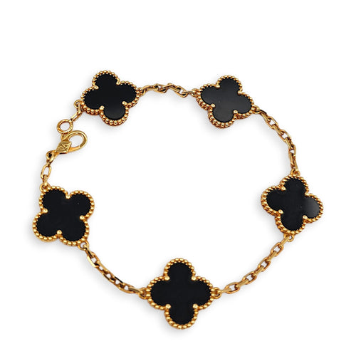 Vintage Alhambra 5 Motifs Bracelet in Onyx, Gold Hardware CL2602-19610 1