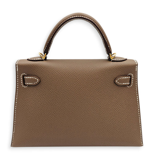 Sellier Kelly 20 Etoupe in Epsom Gold hardware