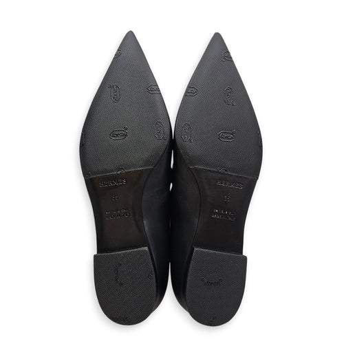 Kelly 35 Black Ballet Flats in Calfskin Palladium hardware CL2602-19633 4