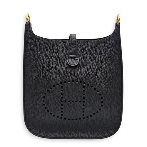 Evelyne Sellier Mini Black in Epsom Gold hardware CL2602-19634 1