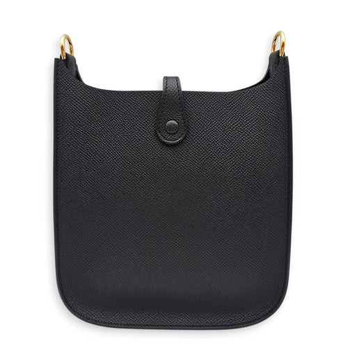 Evelyne Sellier Mini Black in Epsom Gold hardware CL2602-19634 2