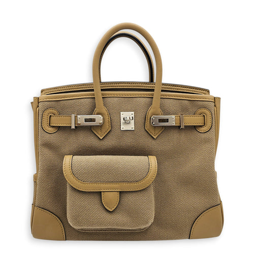 Cargo Birkin 25 Beige Marfa/Poussiere in Swift/Toile Palladium hardware CL2602-19654 1