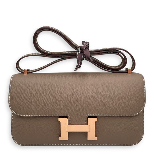 Constance Elan Etoupe in Epsom Rose Gold hardware
