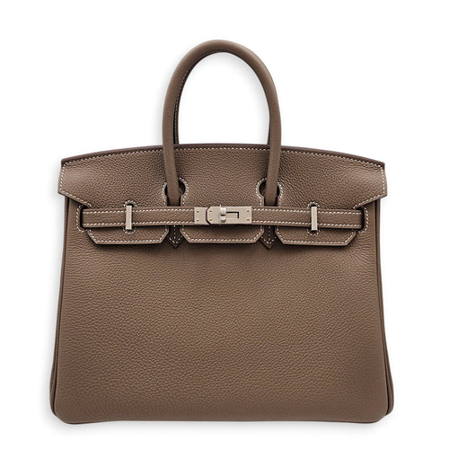 Birkin 25 Etoupe in Togo Palladium hardware CL2602-19683 1