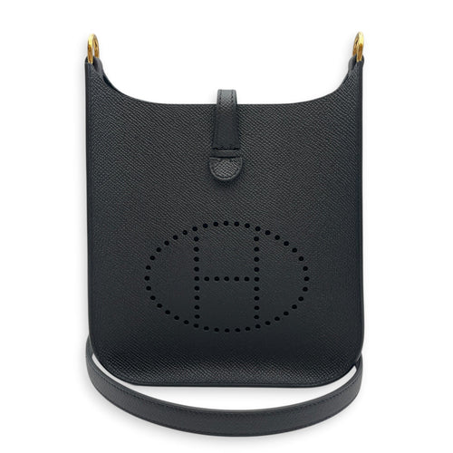 Evelyne Sellier Mini Black in Epsom Gold hardware CL2603-19715 3