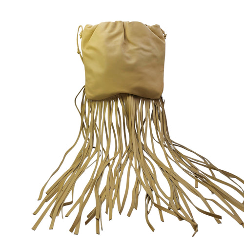 Fringe Pouch Yellow Shoulder Bag in Nappa Leather Gold hardware CL2603-19724 1