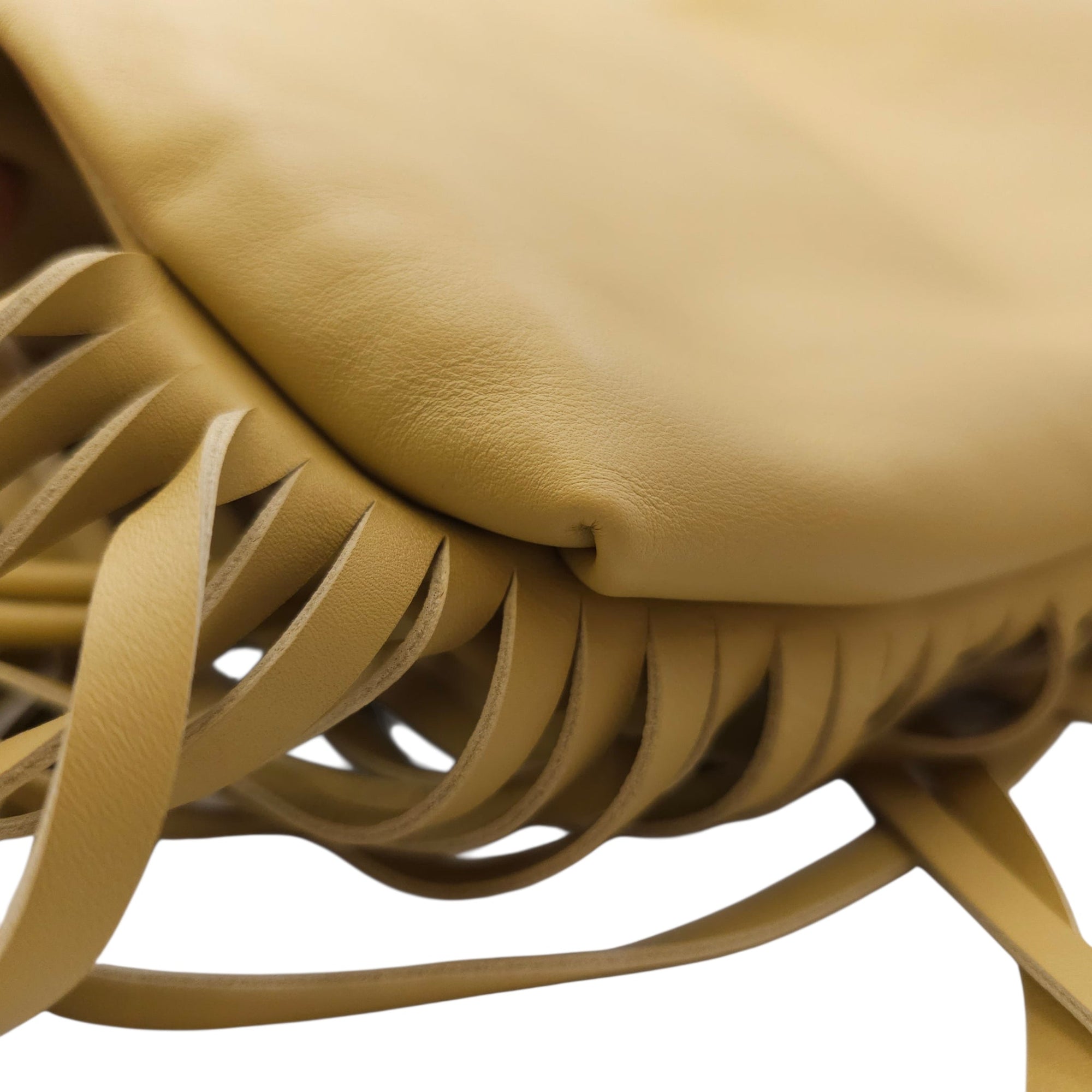 Fringe Pouch Yellow Shoulder Bag in Nappa Leather Gold hardware CL2603-19724 10
