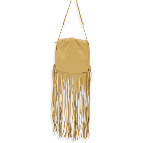 Fringe Pouch Yellow Shoulder Bag in Nappa Leather Gold hardware CL2603-19724 11