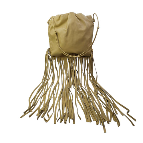 Fringe Pouch Yellow Shoulder Bag in Nappa Leather Gold hardware CL2603-19724 2