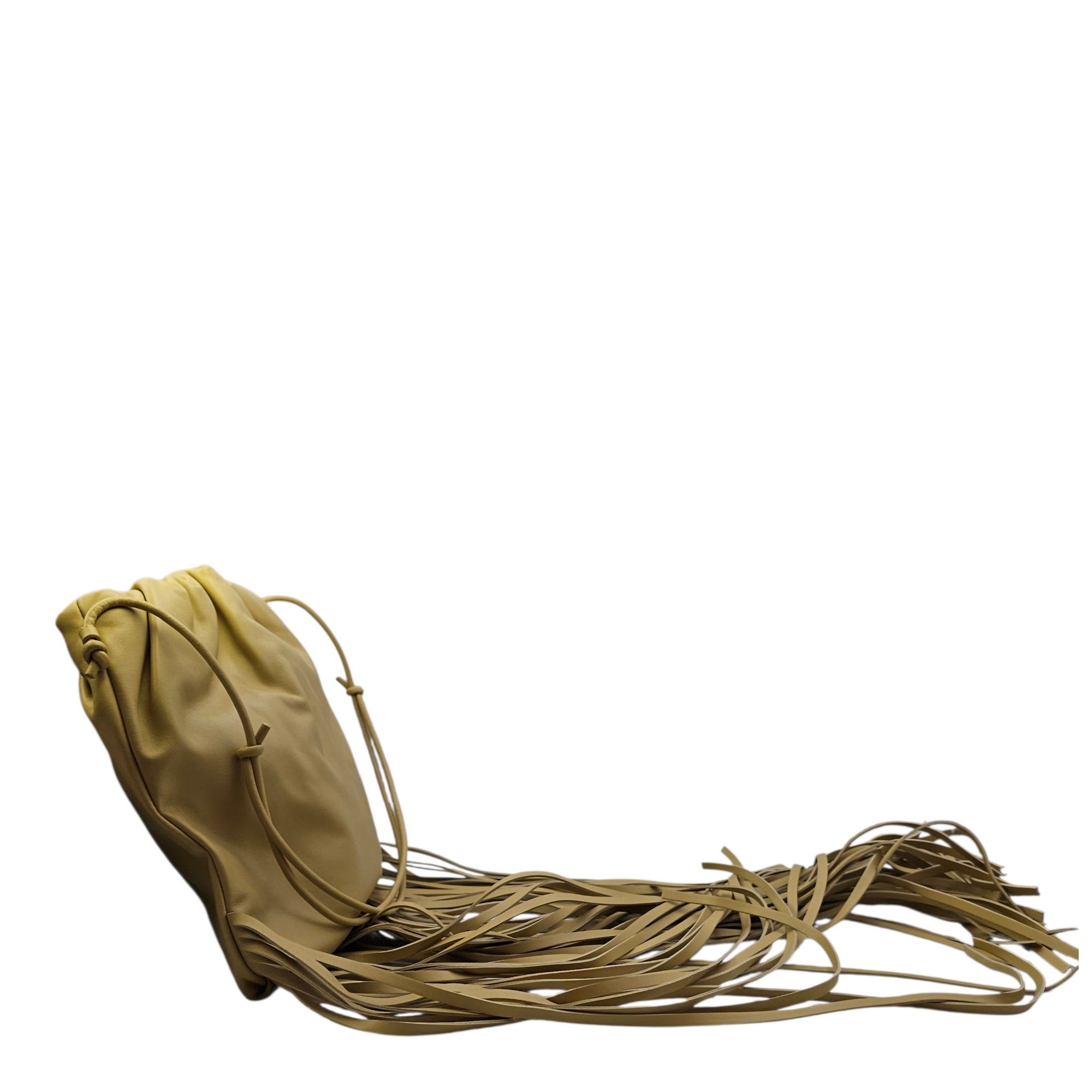 Fringe Pouch Yellow Shoulder Bag in Nappa Leather Gold hardware CL2603-19724 3
