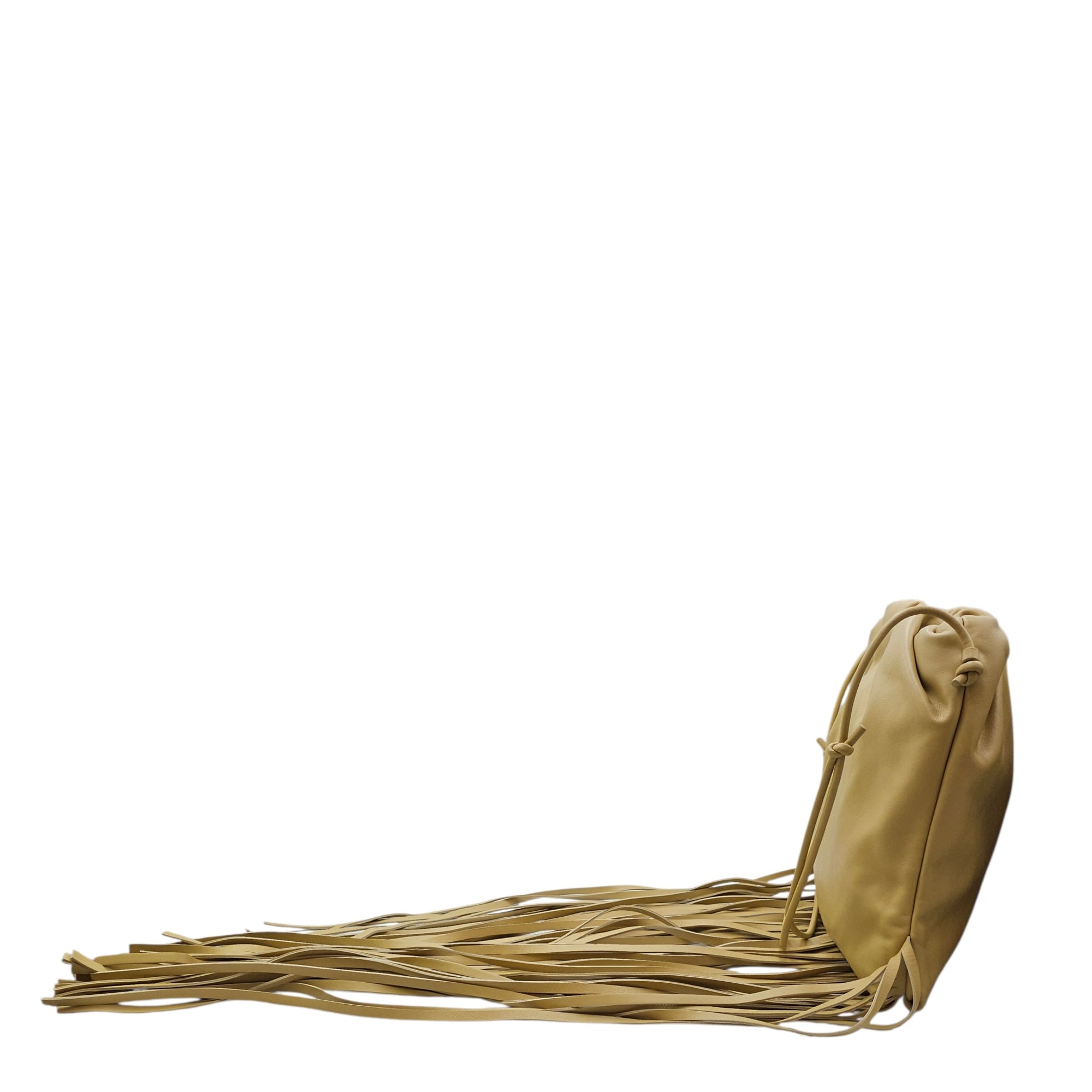 Fringe Pouch Yellow Shoulder Bag in Nappa Leather Gold hardware CL2603-19724 4