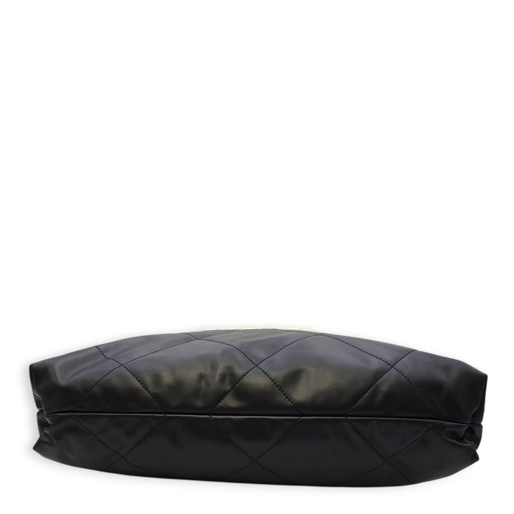 C22 Medium Black Shoulder Bag in Calfskin Gold hardware CL2603-19728 5