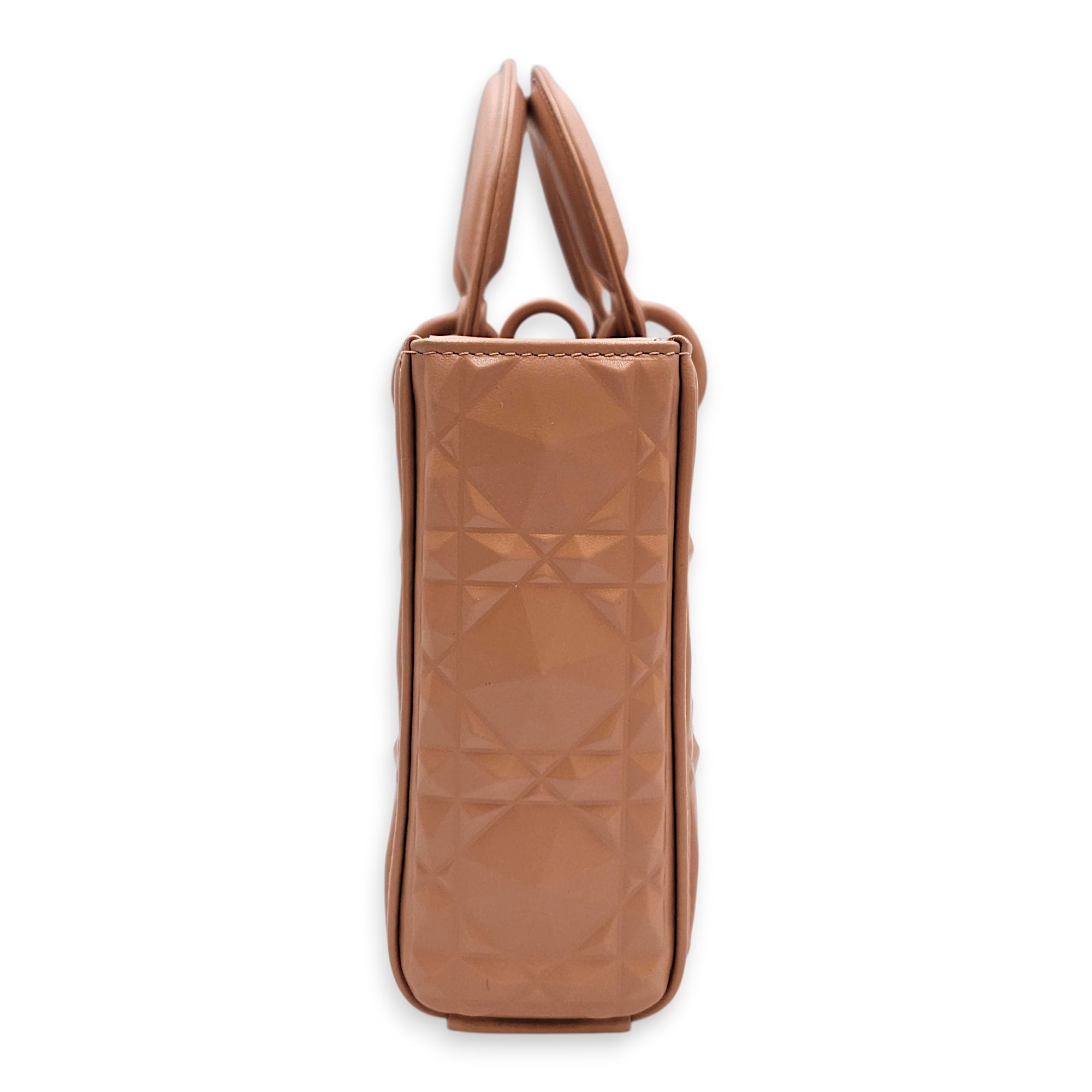 Diamond D-Joy Medium Pink Top Handle Bag in Calfskin Ruthenium hardware CL2603-19729 3
