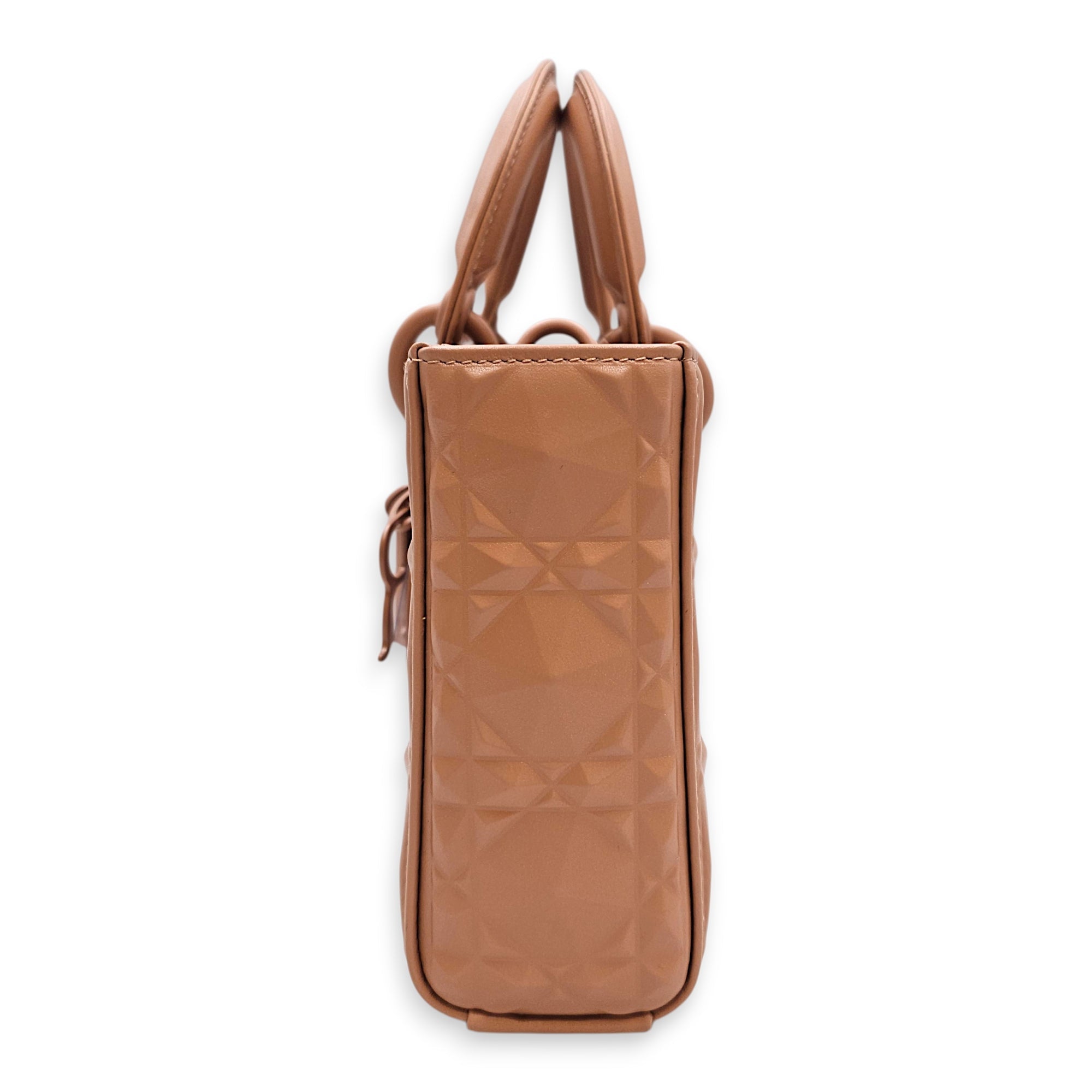 Diamond D-Joy Medium Pink Top Handle Bag in Calfskin Ruthenium hardware CL2603-19729 4