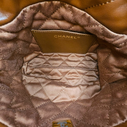 C22 Small Brown Crossbody Bag in Calfskin Gold hardware