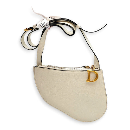 Saddle Small White Shoulder Bag in Calfskin Gold hardware CL2603-19743 1