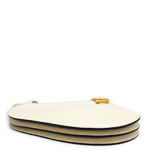 Saddle Small White Shoulder Bag in Calfskin Gold hardware CL2603-19743 5