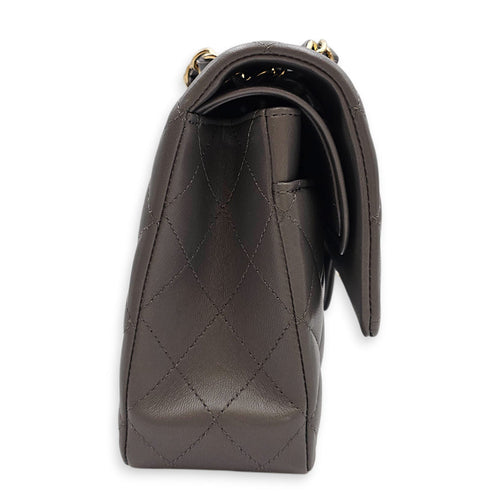 Classic Flap (Double Flap) Medium Grey Shoulder Bag in Lambskin Gold hardware CL2603-19750 3