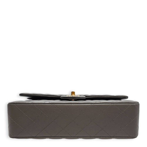 Classic Flap (Double Flap) Medium Grey Shoulder Bag in Lambskin Gold hardware CL2603-19750 5