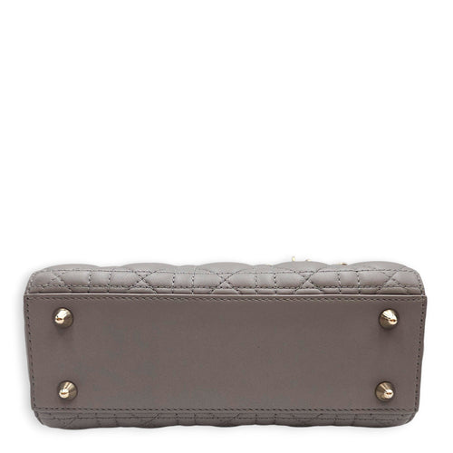 Lady Dior Small Grey Top Handle Bag in Lambskin Gold hardware CL2603-19756 5