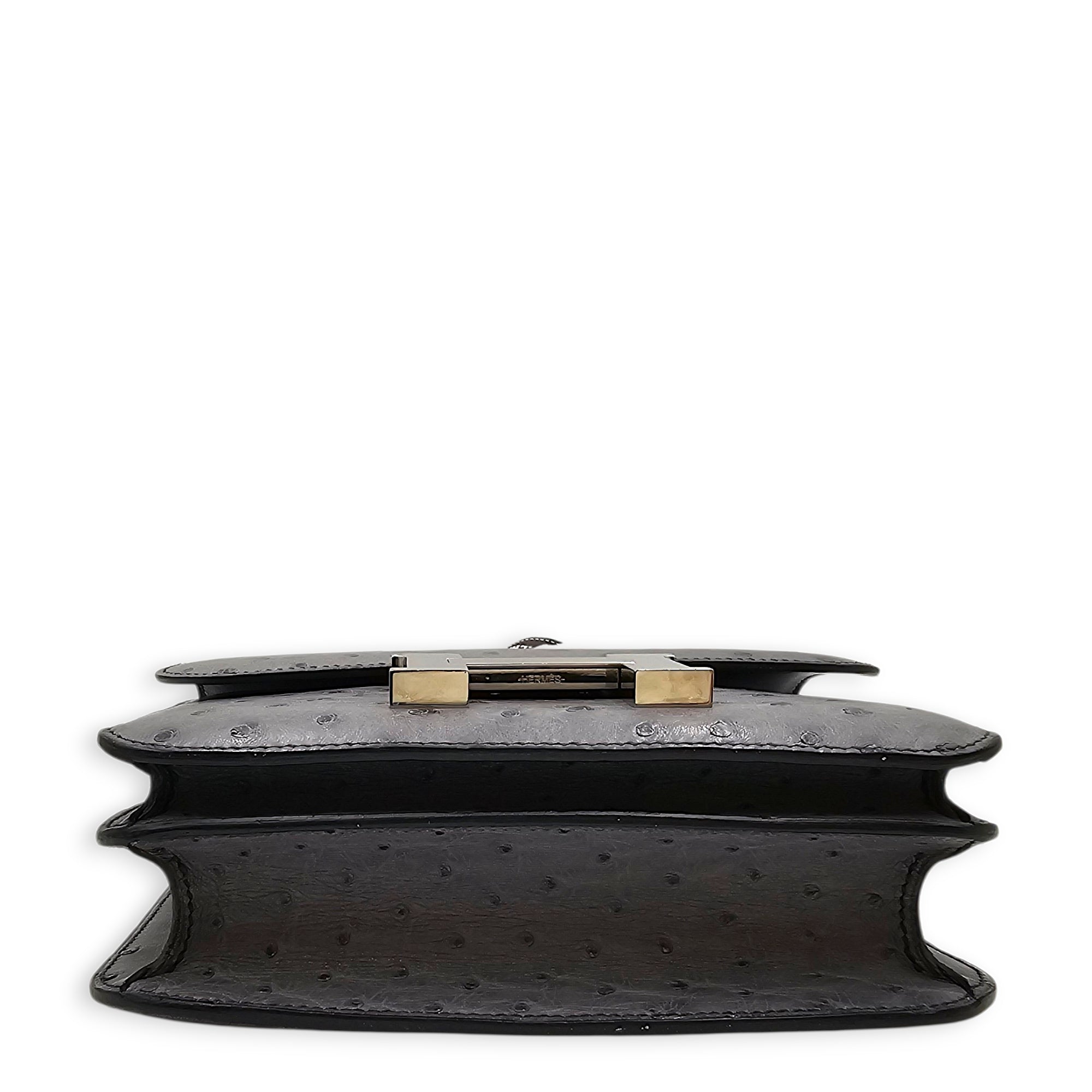 Constance 18 Gris Agate in Ostrich Palladium hardware CL2603-19793 5