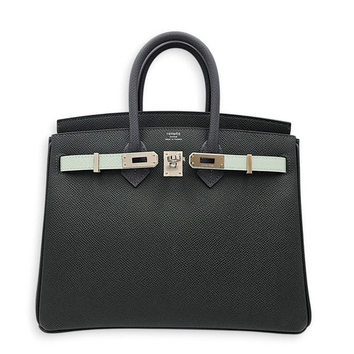 Birkin 25 Vert Fonce/Peppermint/Ardoise in Epsom Palladium hardware CL2603-19818 1