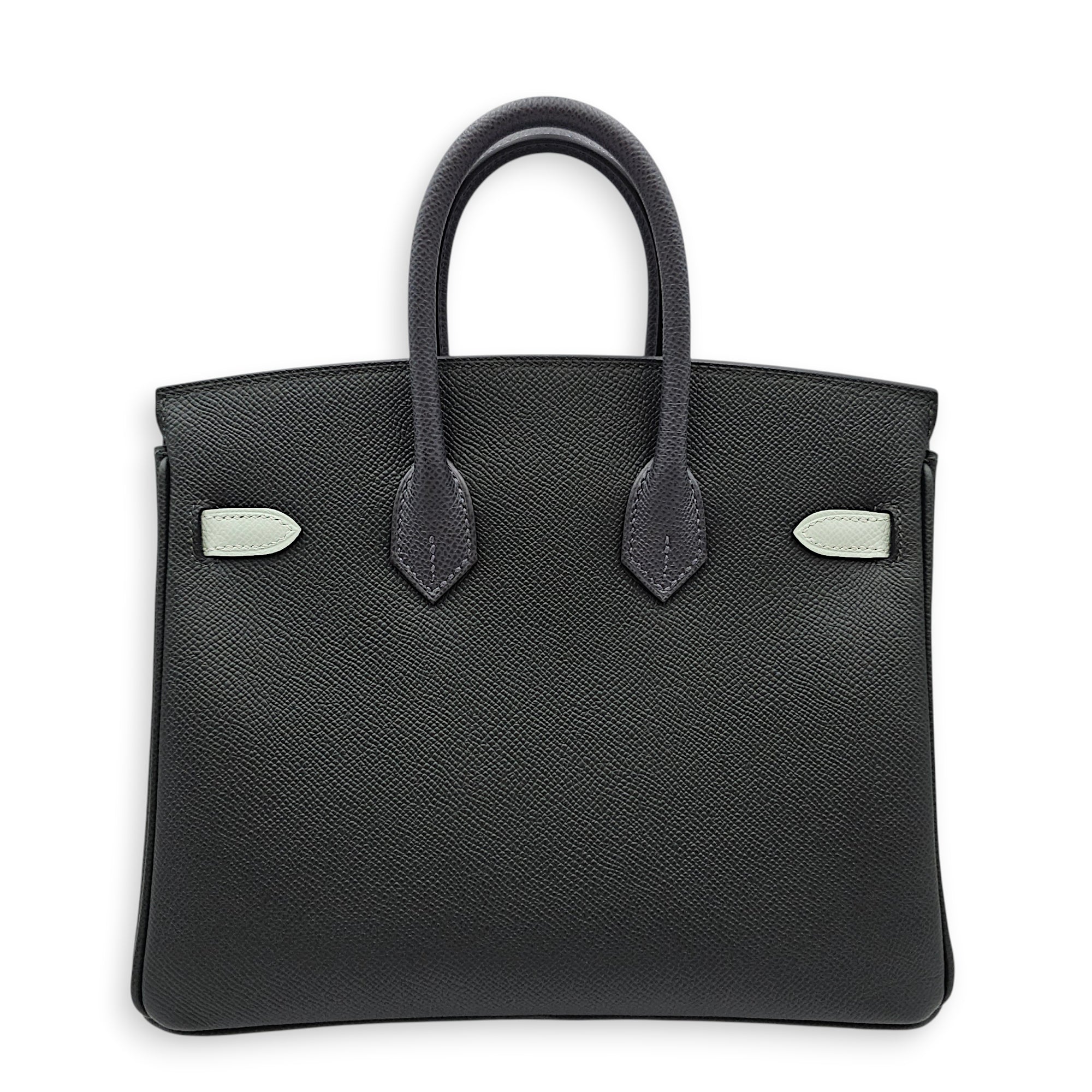 Birkin 25 Vert Fonce/Peppermint/Ardoise in Epsom Palladium hardware CL2603-19818 2