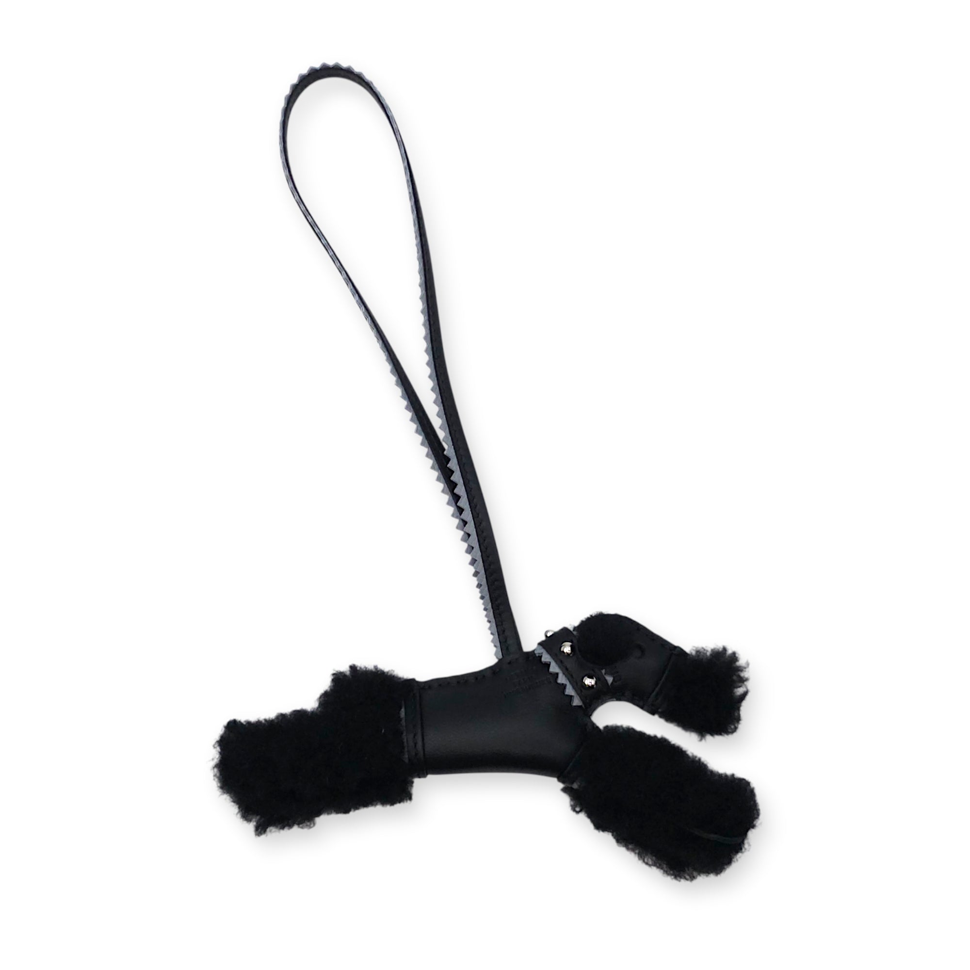 Punk Budy Charm Black Bag Accessory in Swift Palladium hardware CL2603-19823 2