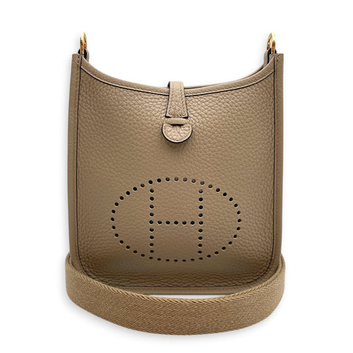 Evelyne Mini Beige Marfa in Clemence Gold hardware CL2603-19835 3