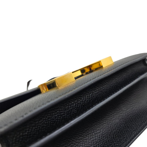 Constance 18 Black in Epsom Rose Gold hardware CL2603-19840 7