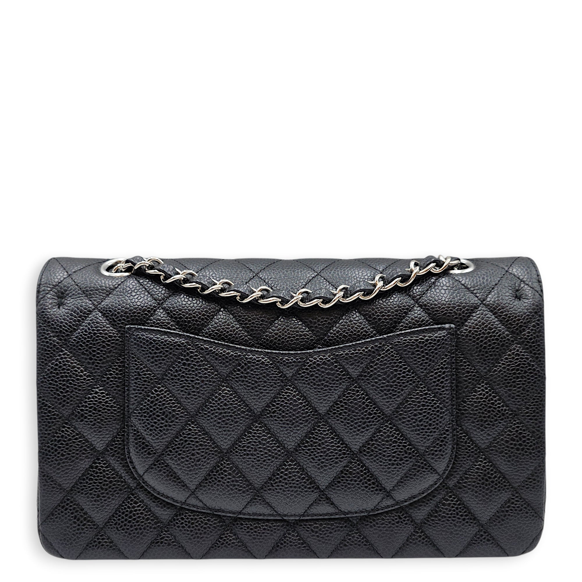 Classic Flap (Double Flap) Medium Black Shoulder Bag in Caviar Leather Silver hardware CL2603-19851 2