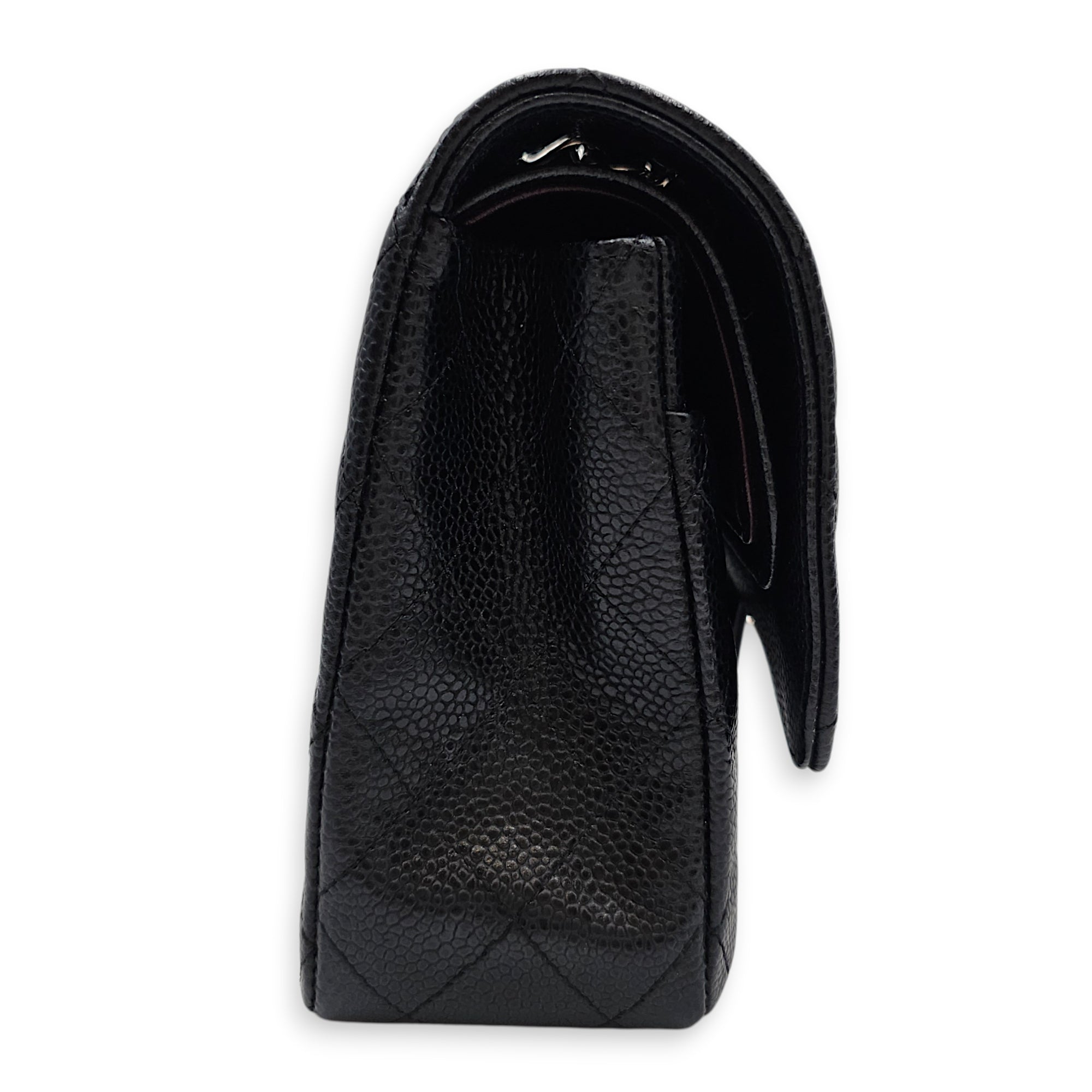 Classic Flap (Double Flap) Medium Black Shoulder Bag in Caviar Leather Silver hardware CL2603-19851 3