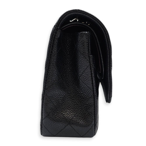 Classic Flap (Double Flap) Medium Black Shoulder Bag in Caviar Leather Silver hardware CL2603-19851 3