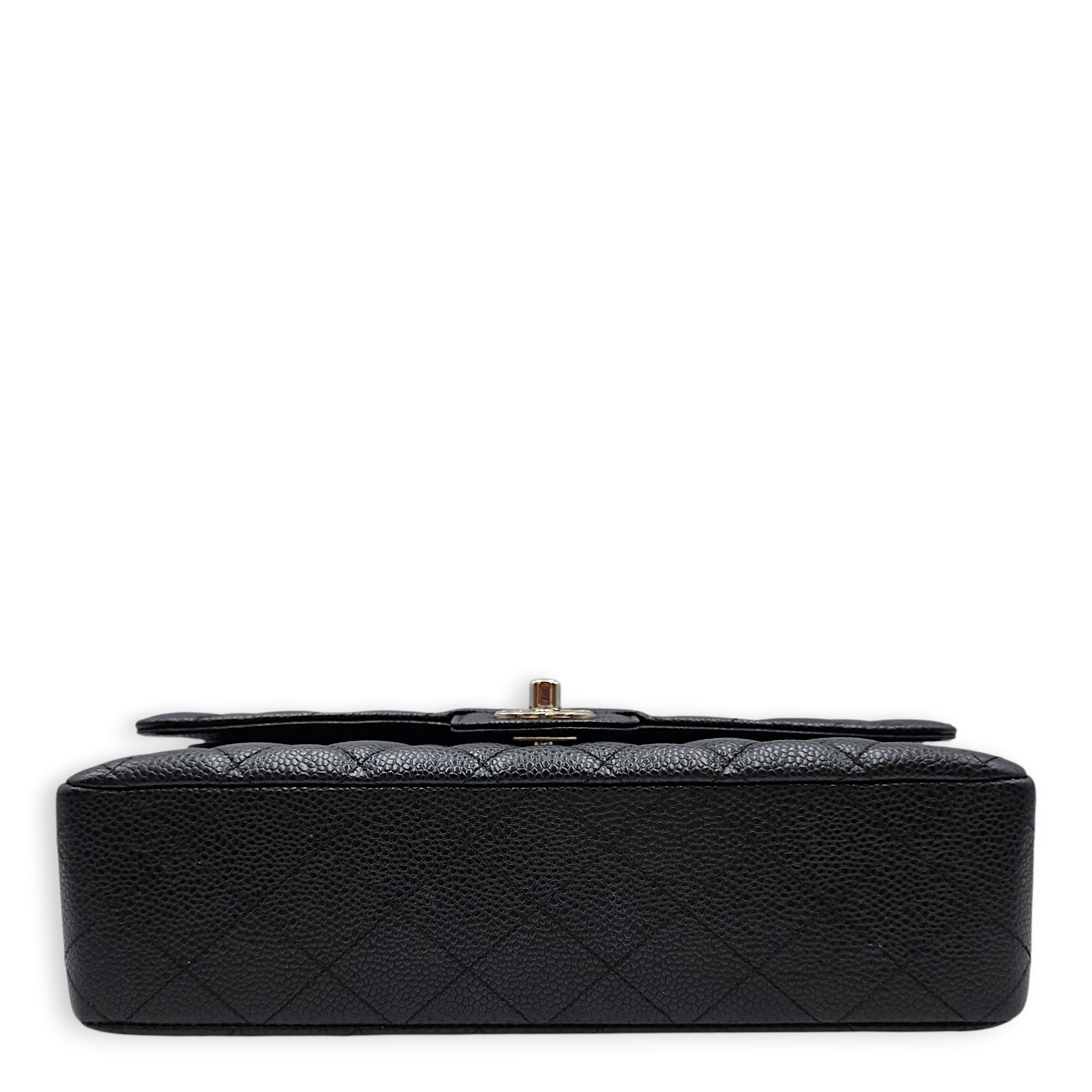 Classic Flap (Double Flap) Medium Black Shoulder Bag in Caviar Leather Silver hardware CL2603-19851 5