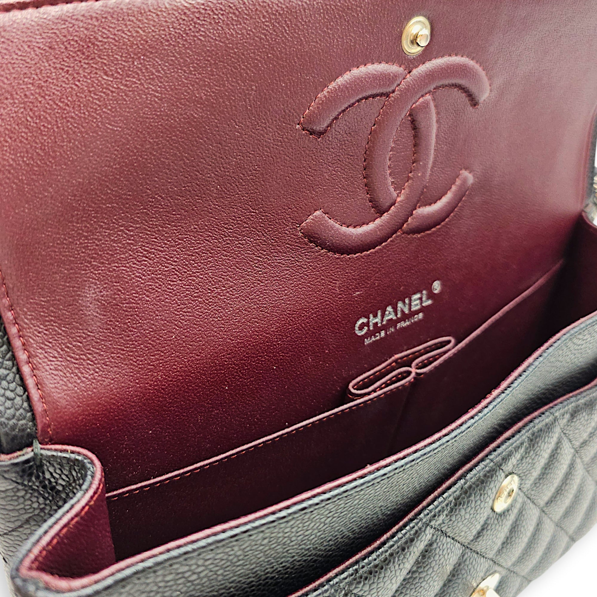 Classic Flap (Double Flap) Medium Black Shoulder Bag in Caviar Leather Silver hardware CL2603-19851 6