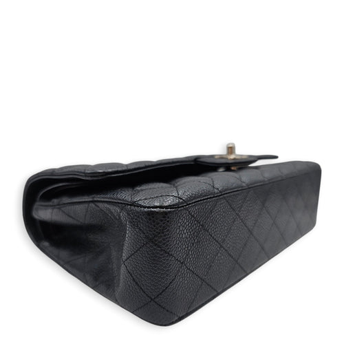 Classic Flap (Double Flap) Medium Black Shoulder Bag in Caviar Leather Silver hardware CL2603-19851 9