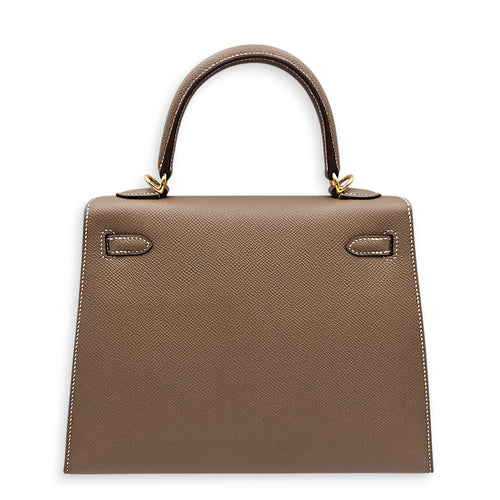 Sellier Kelly 25 Etoupe in Epsom Gold hardware