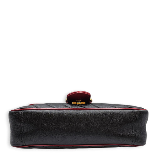 Marmont Matelasse Black Shoulder Bag in Calfskin Gold hardware CL2603-19864 5