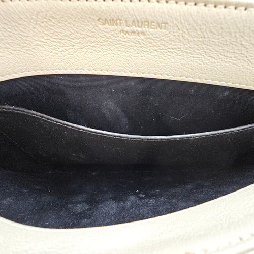 Quilted Becky 25cm Beige Shoulder Bag in Calfskin Gold hardware CL2603-19865 6