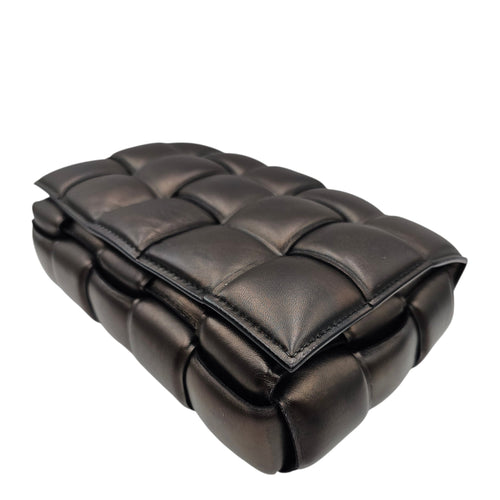 Padded Cassette 25cm  Black Crossbody Bag in Calfskin Silver hardware CL2603-19866 10